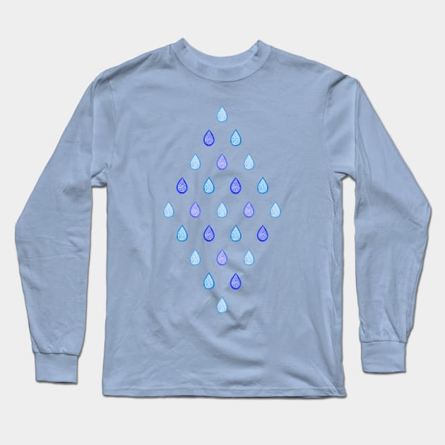 Blue raindrops Long Sleeve T-Shirt by Savousepate